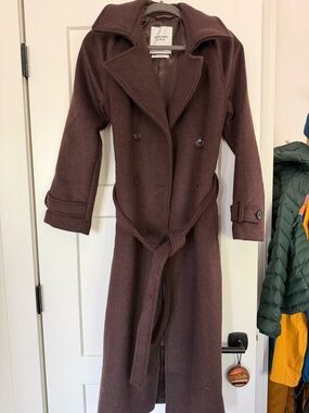 Abercrombie & Fitch Carrie Wool Blend Trench Coat